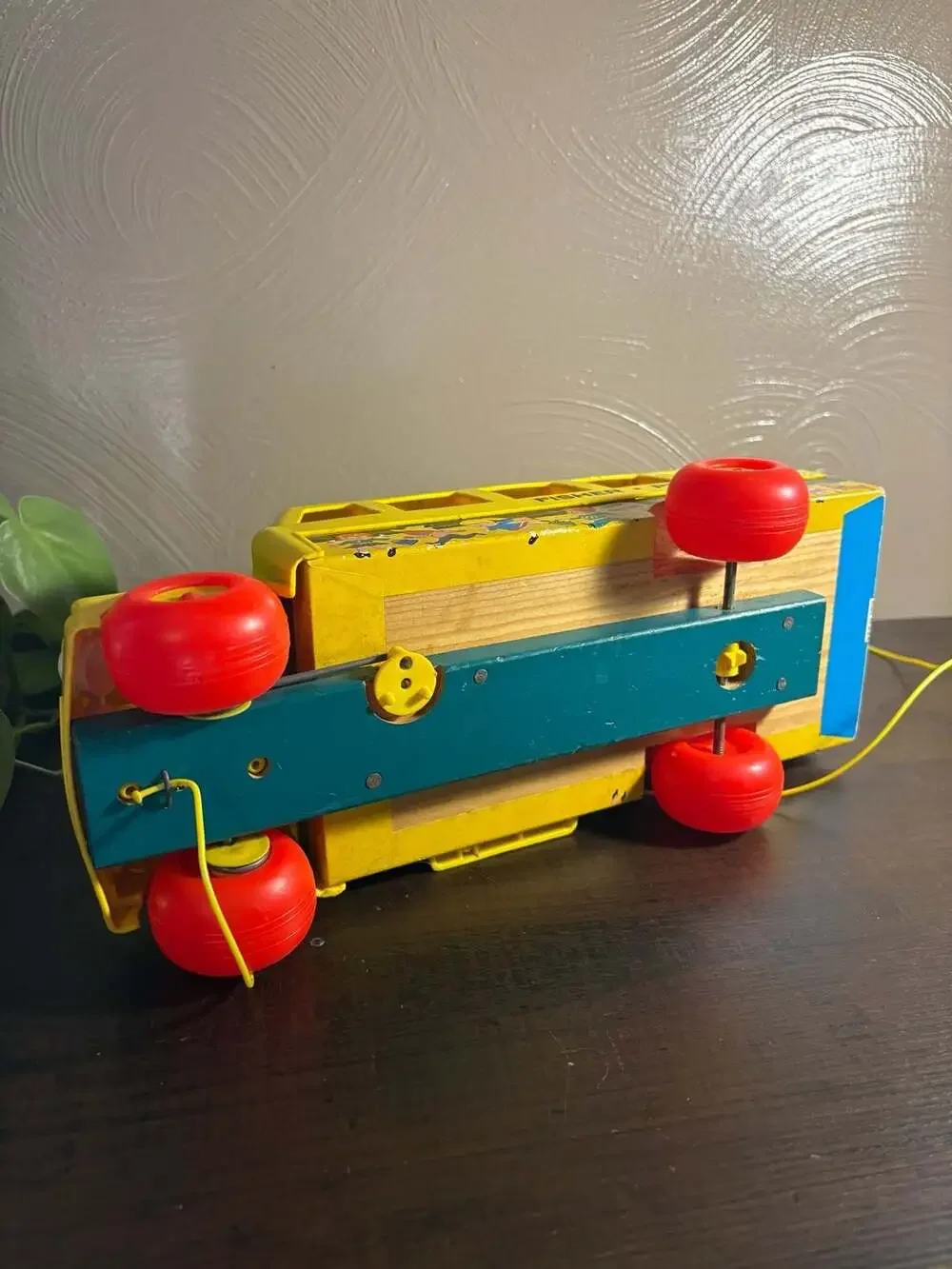 Vintage 1965 Fisher-Price Little People School Bus #192 Pull Toy